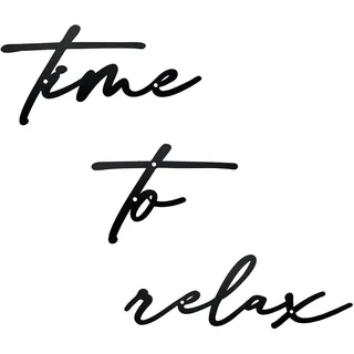 Ajqiomh Zeit zum Entspannen Metall Wanddekoration - Schwarz Badezimmer Wandkunst Modern - Bauernhaus Dekor - Spa Home Decor