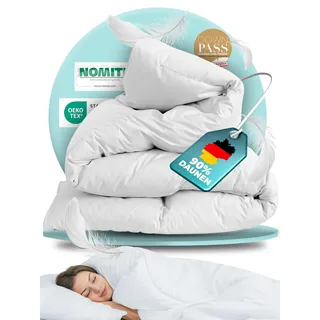 BEFA NATUR Daunendecke Sommer 155x220 cm | 90% Daunen & 10% Federn | 316g Füllgewicht | Allergiker geeignet (NOMITE) | Tierwohl Zertifiziert (DOWNPASS) | Oeko-TEX Klasse 1 | Made in Germany