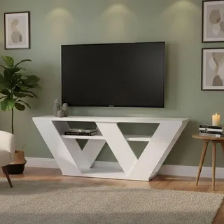 Dmora Pegasus TV-Lowboard 110x30x40 cm Weiß Holz