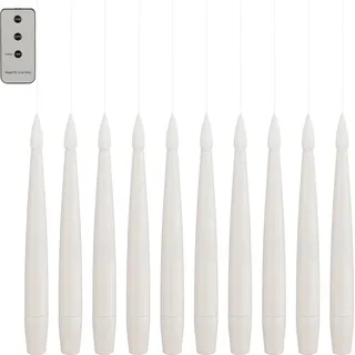 Luca Lightning LED Tafelkerzen mit Timer 15 cm 10-tlg. - Weiß