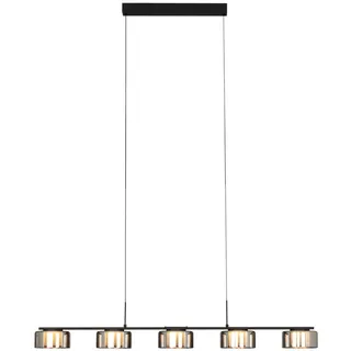 Dieter Knoll Led-Hängeleuchte , Grau Hochglanz , Kunststoff, Glas , Uni , länglich , 15x150x119 cm , Ce , 3 Helligkeitsstufen , Lampen & Leuchten, Leuchtenserien