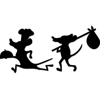 easydruck24de Aufkleber Maus wandert aus – Maus als Chefkoch I schwarz glänzend I Wandtattoo I selbstklebend I lustiger Aufkleber für die Wand I Heim-dekoration I Mausaufkleber I you0150