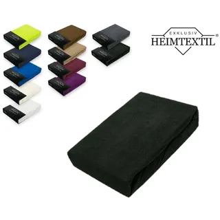 EXKLUSIV HEIMTEXTIL Spannbettlaken Frottee 180 x 200 cm Schwarz