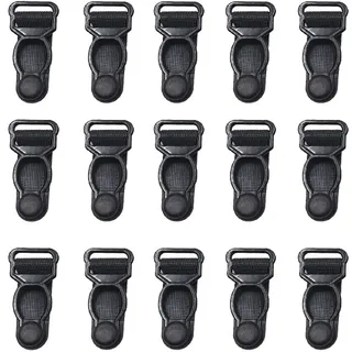 FSSTUD 100 Kunststoff Strumpfband Clips Strümpfe Strapsgürtel Halter Suspender Clips für Damen Schwarz