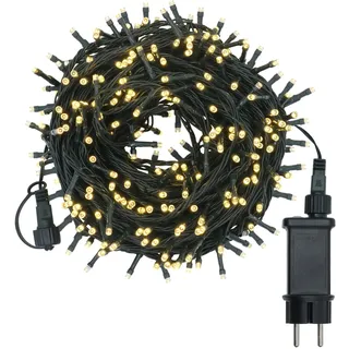 LED Lichterkette Außen Strom 30M 300 LEDs, Lichterkette Weihnachtsbaum mit 8 Leuchtmodi und Speicher Funktion, IP44 Wasserdichte Cluster Lichterkette Warmweiß für Innen, Aussen Weihnachtsbau Deko