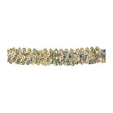 Elastik-Paillettenband, gold, Breite: 30 mm, Länge: 3 m