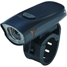 Prophete Fahrradbeleuchtung, LED-Batterie-Scheinwerfer, 30/15 Lux OSRAM LED, Li-Ion mit USB aufladbar, seitliche Beleuchtung, Farbe schwarz