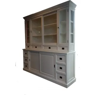 Großer Shabby Chic Landhaus Stil Schrank mit 4 Türen und 10 Schubladen - Buffetschrank - Schrank Esszimmer - Weiß