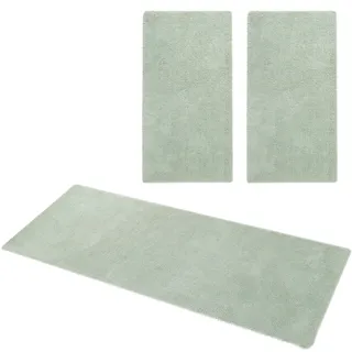 Hochflor-Bettumrandung OTTO HOME "Microfaser Teppich Magong, besonders weich, sehr feiner Flor" Gr. 14, grün (pastellgrün), H:25mm, Obermaterial: 100% Polyester, Bettumrandungen, Hochflor-Bettumrandung, uni, einfarbiger Bettvorleger, Läufer-Set, Schlafzimmer, Kinderzimmer