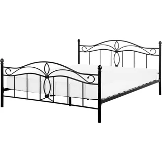 Beliani Metallbett 160/200cm Schwarz Metall , 160x200 cm , Schlafzimmer, Betten, Metallbetten