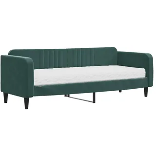 Tagesbett mit Matratze Dunkelgrün 80x200 cm Samt - Grün, dunkelgrün