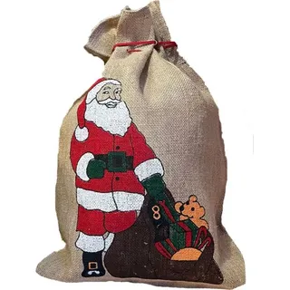Magni Magni, Weihnachtsdeko, Jutesack Santa ca.25x35cm natur