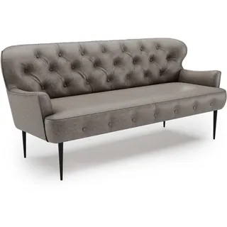CAVADORE 3-Sitzer Küchensofa Amba, Trendige Sitzbank für Küche oder Esszimmer / 193 x 97 x 87 / Hochwertiges Mikrofaser: Graubraun