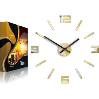 ModernClock, wanduhr, wanduhr goldener spiegel groß,Arabik, 50cm, DIY, Silent Wanduhr - Gold, Schwarz