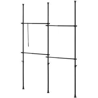 [en.casa] Teleskopgarderobe Kemi Schwarz