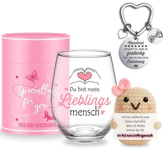 Tixlux Geschenk für Frauen, Weingläser Geschenkset, Geburtstagsgeschenk für Freundin, Schwester, Ehefrau, Mutter, Jahrestag Geschenk, Hochzeitstagsgeschenk, Geschenke zu Valentinstag