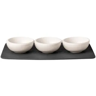 Villeroy & Boch NewMoon Dipschale 4-tlg. Weiß/Schwarz