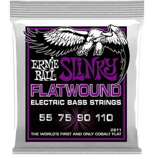 Ernie Ball Power Slinky Flatwound E-Bass-Saiten, Stärke 55-110