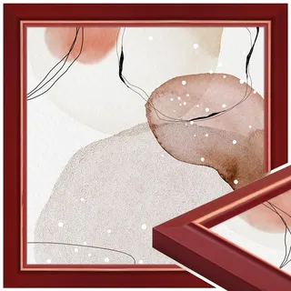 WANDStyle Bilderrahmen 20x20 Rot, Landhausstil Bilderrahmen Holz, hochwertiger Holzbilderrahmen, Posterrahmen zum Aufhängen, Rahmen 20x20 cm, Fotorahmen H340 - Made in Germany