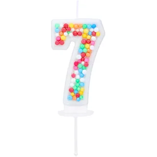 Kinsynko Geburtstagskerze für 7. Geburtstag, buntes Glitzer, 7 Kerzen für Geburtstagskuchen, Mädchen, Prinzessinnen, Frauen, Regenbogen-Thema, 7. Geburtstag, Hochzeit, Jahrestag, Party,