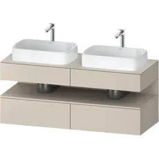 Duravit Qatego Konsolenwaschtischunterbau, 2 Auszüge, 2 Schubkästen, 2 Ausschnitte, 1400x550x600mm, Nische Taupe Supermatt, QA4767083, Farbe: taupe supermatt