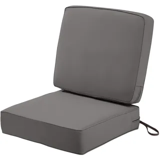 Classic Accessories Montlake Sitzkissen, wasserabweisend, 63,5 x 63,5 x 12,7 cm (Sitz) / 63,9 x 56,9 x 10,2 cm (Rücken), Hellgrau