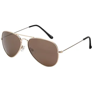 Herren Piloten Sonnen Brille Designer Metallrahmen 30573 Braun Gold