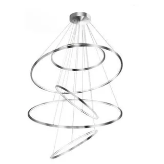 AZzardo LED-Pendelleuchte Wheel XXL Chrom AZ3417 190W 11400lm 3000K IP20 120cm Chrom - Silber