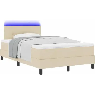 Boxspringbett mit Matratze Creme 120 x 200 cm Stoff - Creme