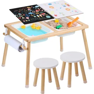 Vevor Kindersitzgruppe Sensorisches Tischset 2 Hocker Kiefer khaki