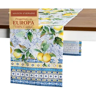 Maison d'Hermine Tischläufer, 100 % Baumwolle, einlagig, 150 cm lang, für Zuhause, Küche, Esszimmer, Party, Hochzeit, Brautparty, Frühjahr Sommer (Citrus, 50 cm x 150 cm)