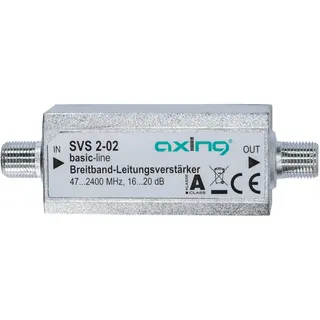Axing SVS 2-02 Satelliten-Leitungsverstärker Inline Breitband (20 dB, 47 - 2400 MHz)