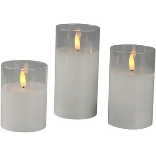 AM Design LED-Kerze Ø7,5 cm weiß