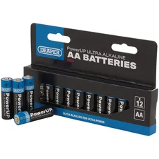 Draper 03972 PowerUP Ultra Alkaline AA Batterien (12 Stück)