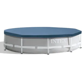 INTEX 28030 – Marineblaue runde Poolabdeckung – aus 100% Polyethylen – entworfen für Pools mit 305 cm Durchmesser – mit Abflusslöchern und Seilbindern