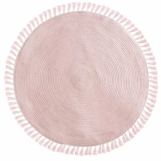 Atmosphera Createur d ́interieur Webteppich Ø 90 cm Lurex , Rosa , Naturmaterialen , 90x90 cm , Teppiche und Böden, Teppiche