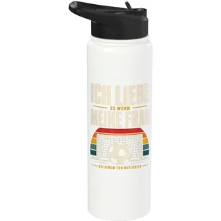 Ich Liebe Meine Frau Bei Einem Tor Mitjubelt Fußball Fan Stainless Steel Insulated Water Bottle
