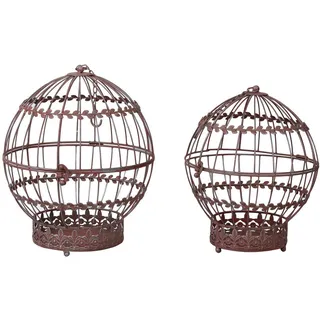 2x Blumenampel Dekokäfig Landhaus Hängeampel Gartendeko Vogelkäfig Blumenkäfig