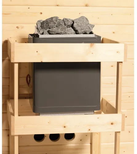 Bild von Sauna Svea Eckeinstieg, 9 kW Saunaofen mit integrierter Steuerung