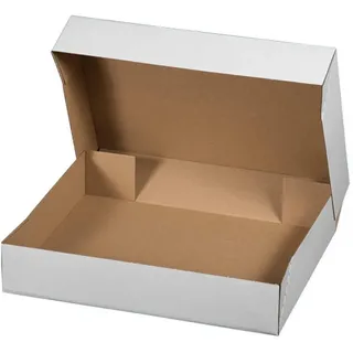 Klappdeckelkarton weiß, Klein 400 x 300 x 80 mm Schachtel Karton 20 Stück