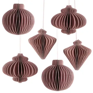 Weihnachtsbaumanhänger Honeycomb, 6 Stück: Anhänger Papier, Weihnachtskugeln, Party Deko Weihnachten & Advent, Weihnachtsanhänger Geschenk Klein, Weihnachtsbaum & Zweige, Geschenkanhänger Rosa, 4 cm
