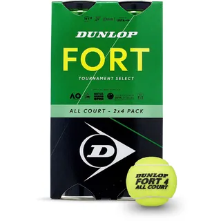 DUNLOP Tennisball Fort All Court TS - für Sand, Hartplatz und Rasen (2x4 Bi-Pack)