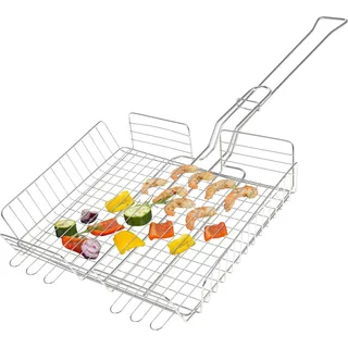bremermann Grillkorb, verstellbar für Gemüse, Garnelen, Fleisch // Edelstahl