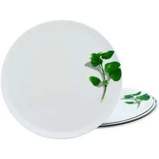 Creatable, 23435, Serie BASILIKUM, 4-teiliges Geschirrset, Pizzateller aus Porzellan, spülmaschinen- und mikrowellengeeignet, Made in Europe