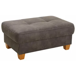 Home Affaire "Puccini", grau (anthrazit), B:99cm H:45cm T:65cm, Luxus-Microfaser Lederoptik (100% Polyester);Luxus-Microfaser ALTARA NUBUCK (100% Polyester), Hocker, Polsterhocker, mit Kontrastnaht