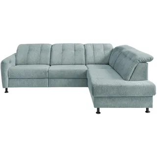 Livetastic Ecksofa , Blau , Textil , Uni , L-Form , 270x198 cm , Made in Europe , seitenverkehrt erhältlich, Rücken echt, motorische Relaxfunktion, Herz-Waage-Funktion, USB-C-Anschluss , Wohnzimmer, Sofas & Couches, Wohnlandschaften, Ecksofas