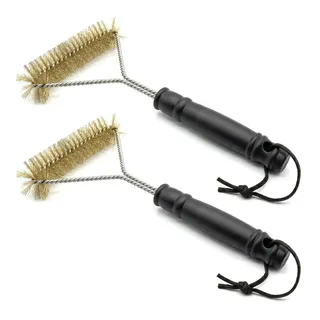 2 Stück Grillbürste Messing Messingbürste Grill Reinigungsbürste Ofenbürste Set für Grillrost Gasgrill Holzkohlegrill Gusseisengrill (2, kupferfarben)