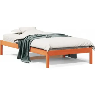vidaXL Tagesbett ohne Matratze Wachsbraun 90x200 cm Massivholz Kiefer - Braun