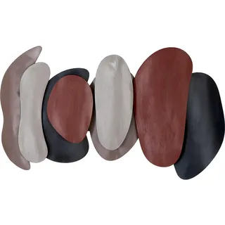 Casablanca by Gilde Wanddekoobjekt »Wandrelief Bueno anthrazitfarben; braun; creme H. 44 cm«, grau