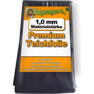 Aquagart Teichfolie PVC 6m x 4m 1,0mm schwarz Folie für den Gartenteich